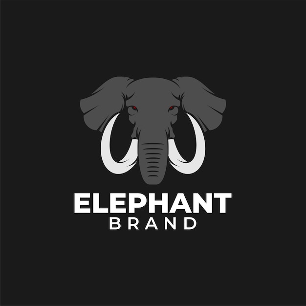 An elephant brand logo with a black background