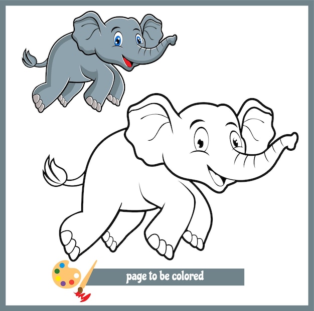 Elephant cartoon coloring pictures 3