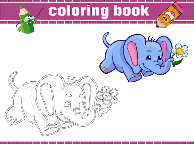 elephant Cartoon Coloring Pictures for kids