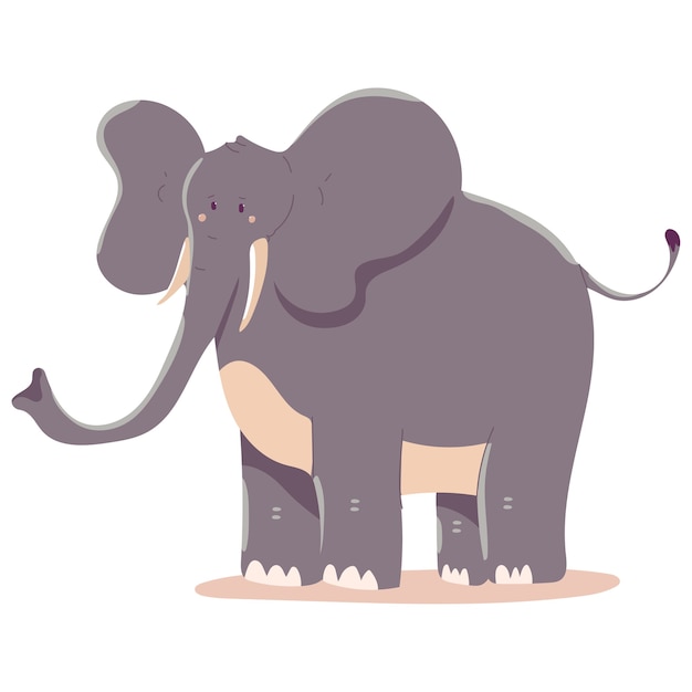 Elephant  cartoon illustration isolated on a white background.