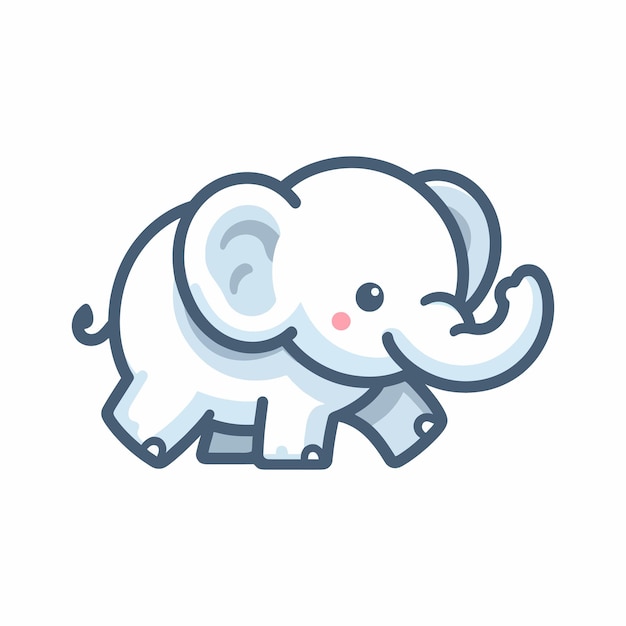 Vector elephant cartoon illustration