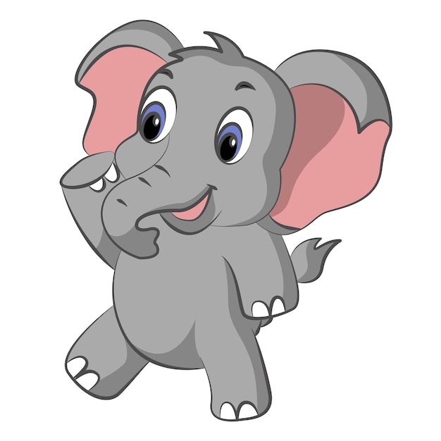 Elephant cartoon vector design on white background