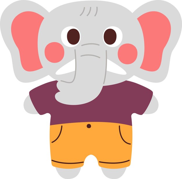 Vector elephant character in costume