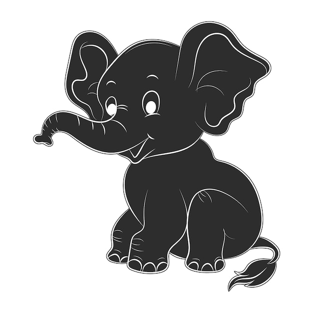 Free Vector | Hand drawn elephant outline illustration