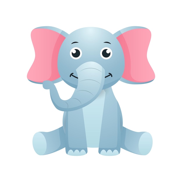 Elephant Cute isolated cartoon vector