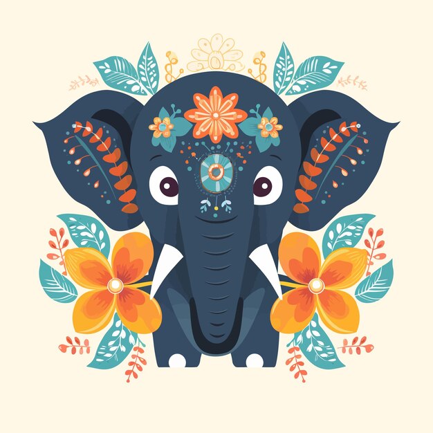 Vector elephant cute vector