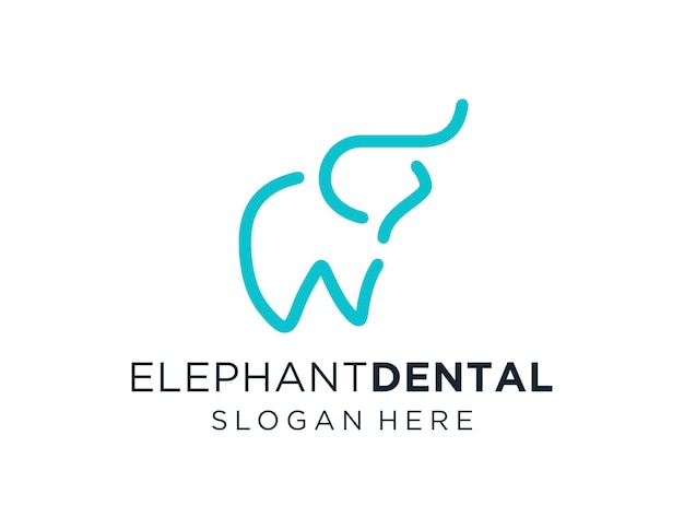 Elephant Dental logo ontwerp gemaakt met behulp van de Corel Draw 2018 applicatie met een witte achtergrond