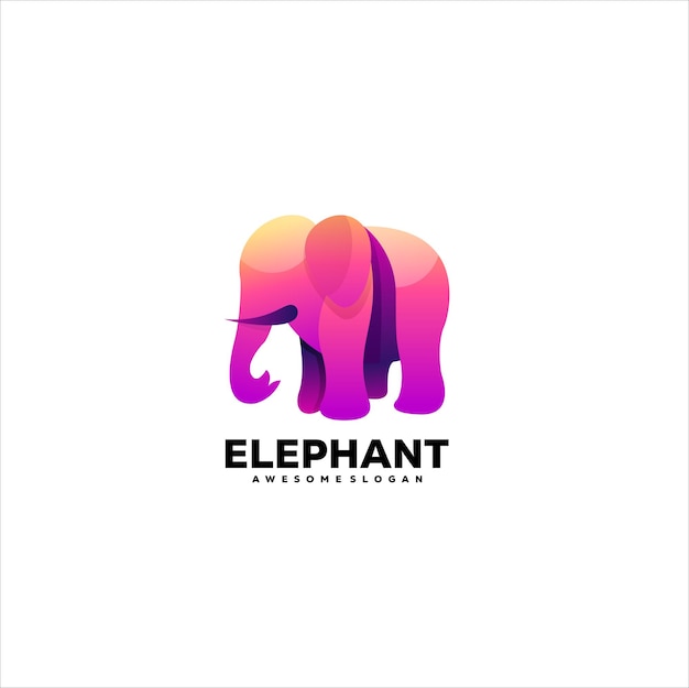 Elephant design logo colorful