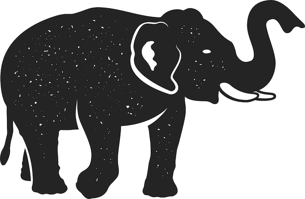 Vector elephant enormous intelligent mammal with a trunk and tusks