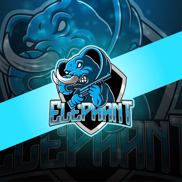 Vector elephant esport mascot logo