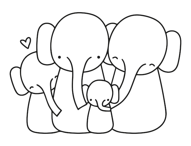 Vector elephant family vector illustration