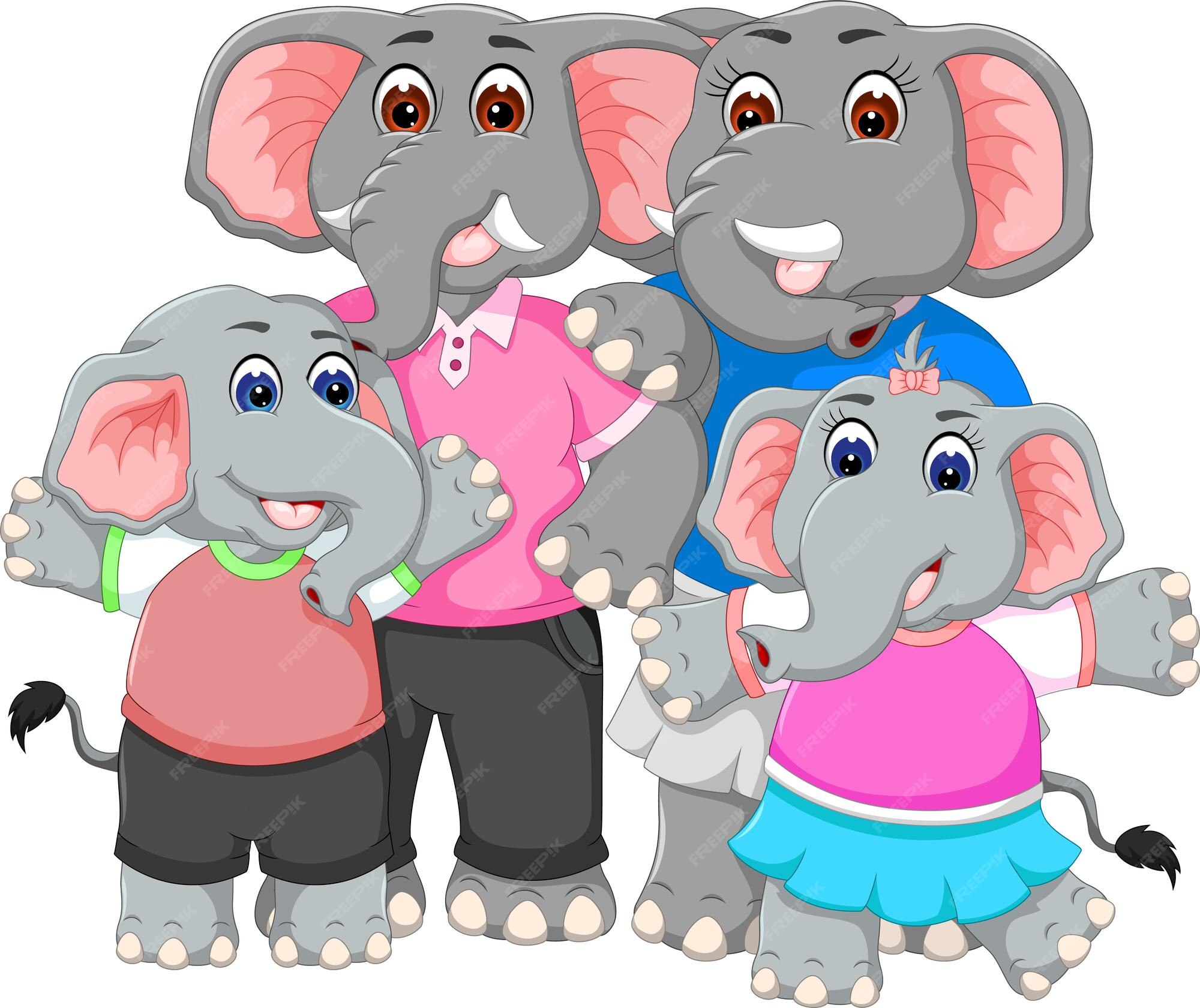 Premium Vector | Elephant family