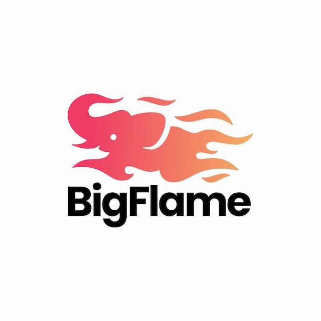 Слон огонь пламя прыжки логотип вектор значок иллюстрации