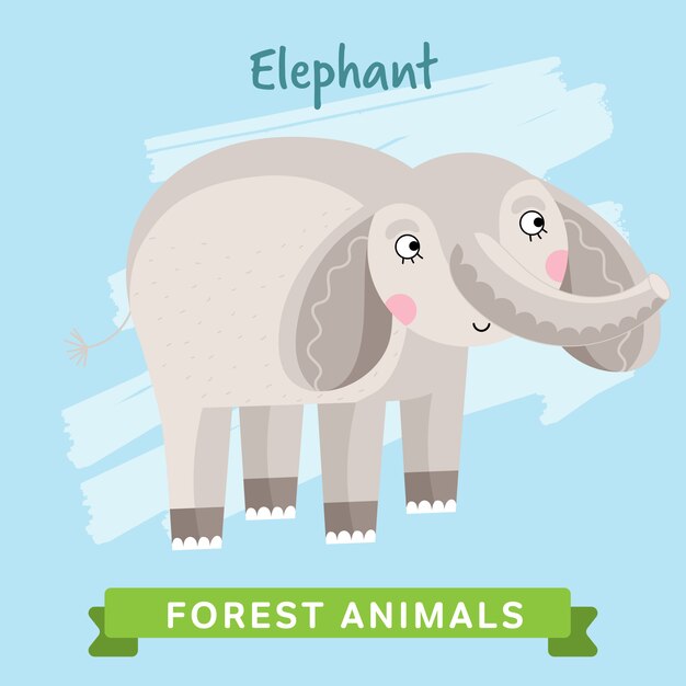 Elephant forest animals. 