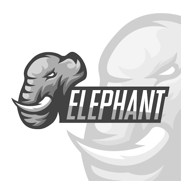 Logo mascotte elefante gamin