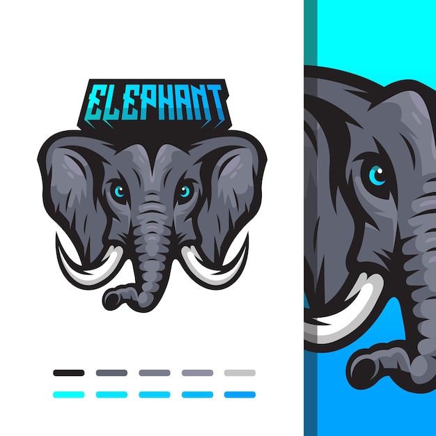 Elephant Gaming Mascot Logo Design Sport Logo