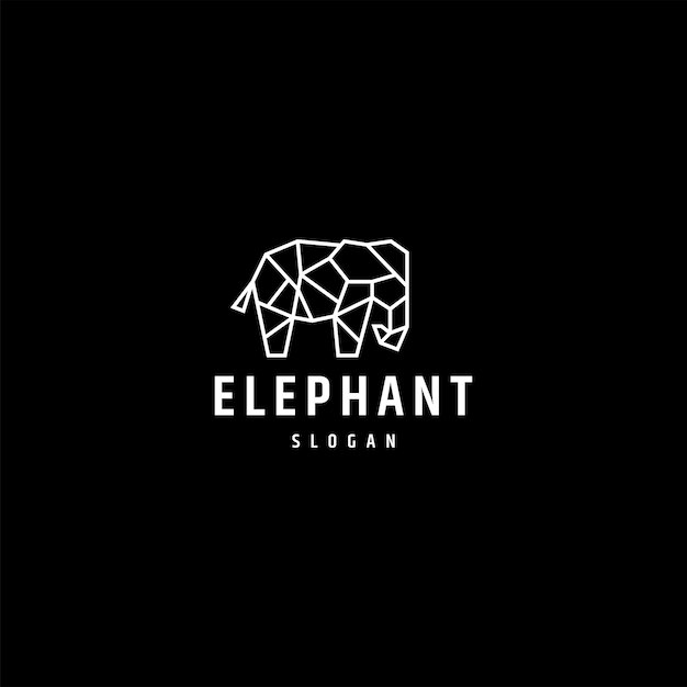 Modello di progettazione del logo geometrico dell'elefante