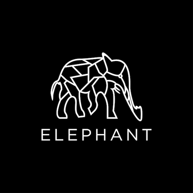 Elephant geometric polygonal logo vector icon design template