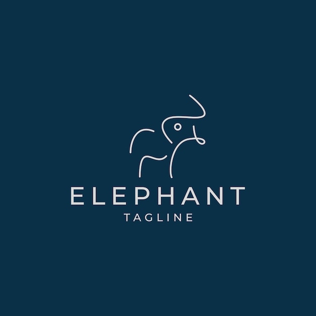 Elephant geometric polygonal logo vector icon design template