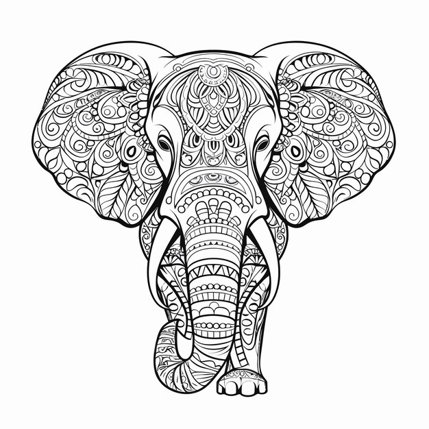 ベクトル elephant_hand_drawn_doodle_graphic_vector (ゾウ_手描き_ドードル_グラフィック_ベクトル)