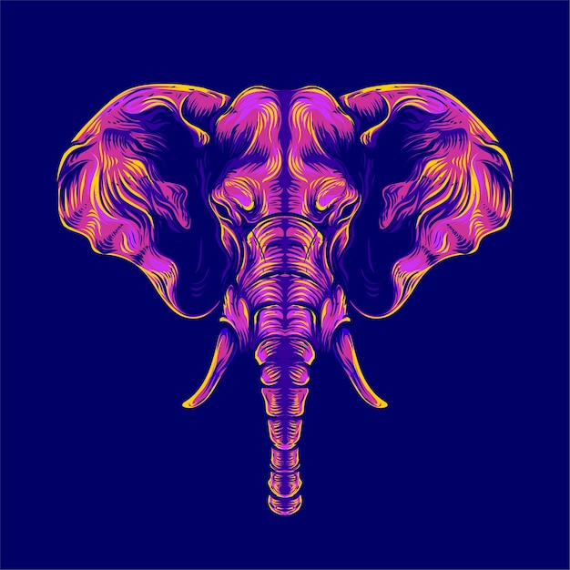 elephant head artwork illustration