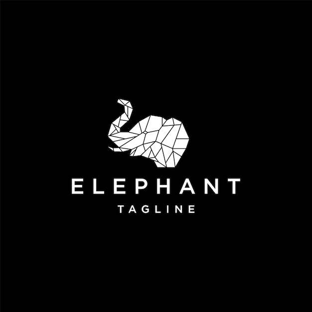 Elephant head geometric logo icon design template