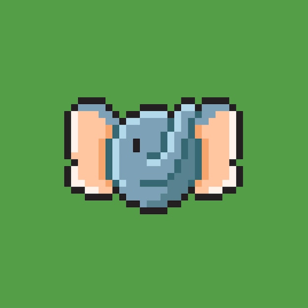 Testa di elefante in stile pixel art