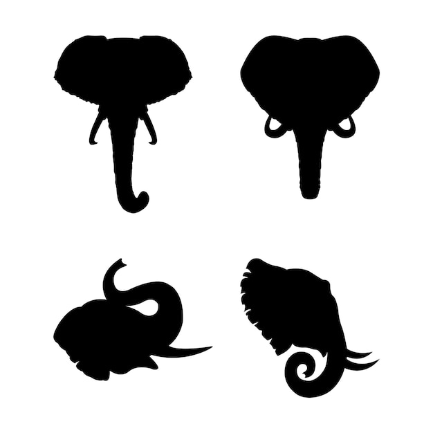 Vector elephant head silhouette