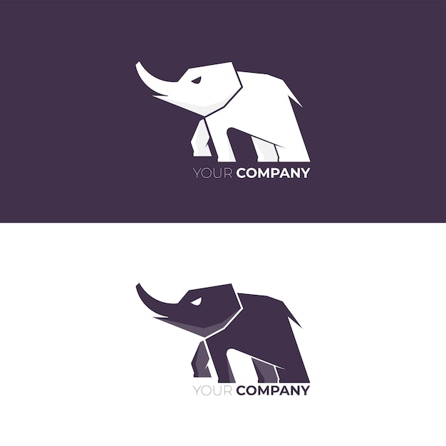 Logo mascotte semplice testa di elefante