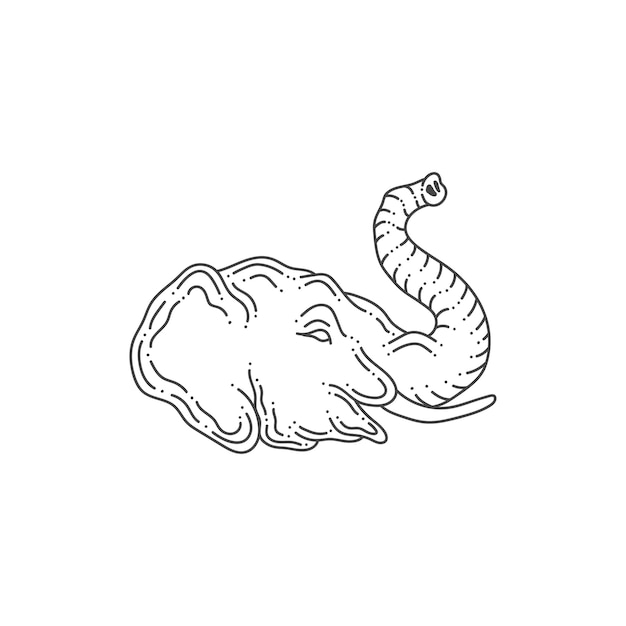 Vector elephant head vector illustration