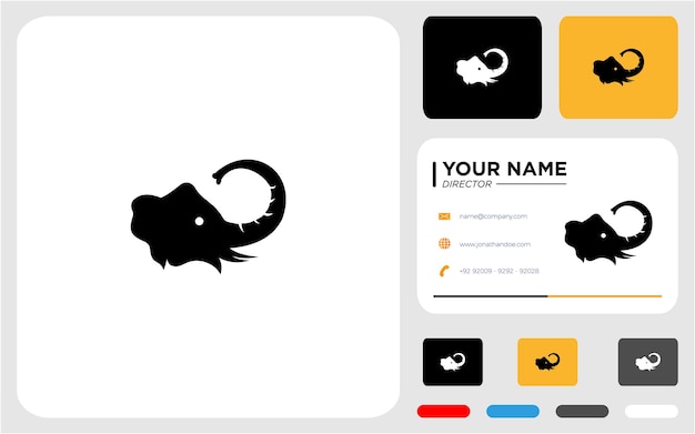 코끼리 아이콘 로고 디자인 매체