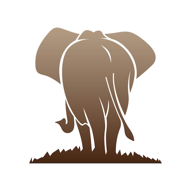 Vettore disegno del logo dell'icona dell'elefante