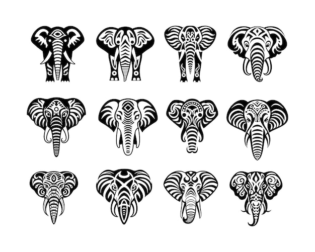 Elephant illustration design collection