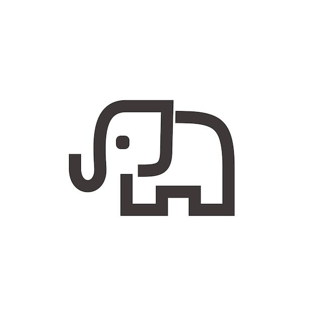 Elephant line art logo