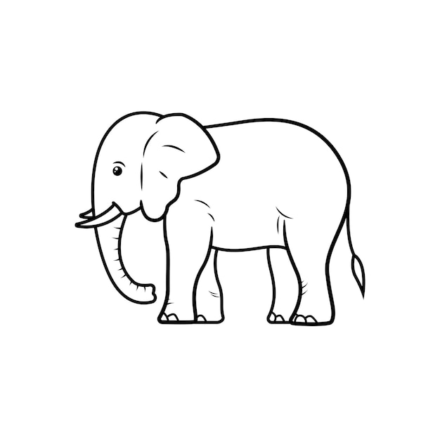 Elephant Line Art