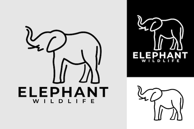 Elephant Line Flat Moderne logoontwerp