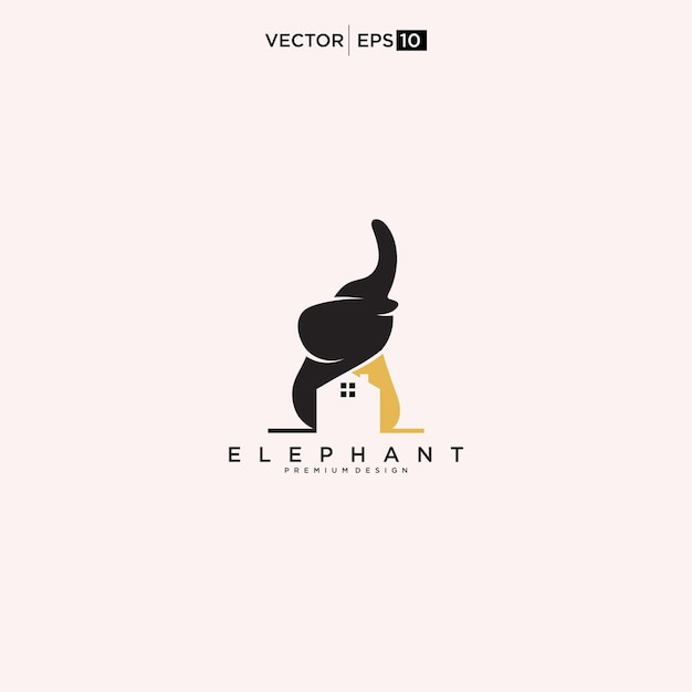 Vettore logo dell'elefante fauna selvatica africana icone del logo dell'elefante