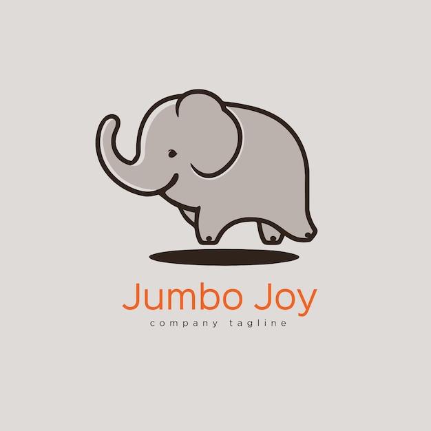 Elephant logo animal character logo mascot vector cartoon illustration