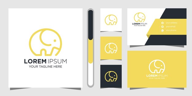 Elephant logo design and business card.