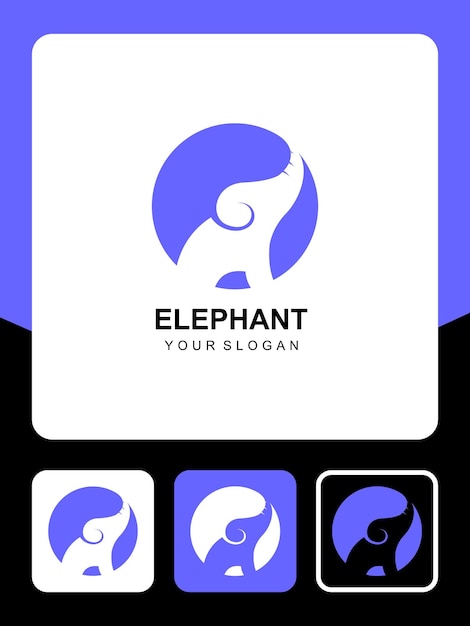 Vector elephant logo design and icons