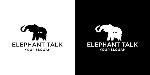 Elephant logo design inspiration with speech balloons