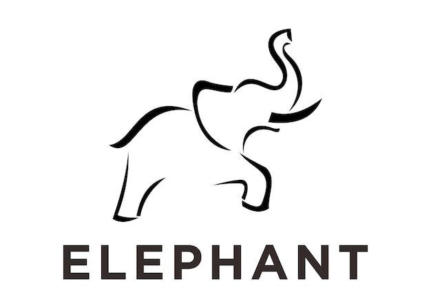 Elefante logo design illustrazione vettoriale