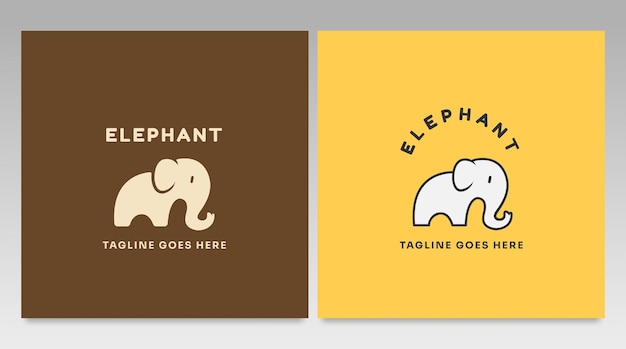 Векторный шаблон логотипа слона и иллюстрация