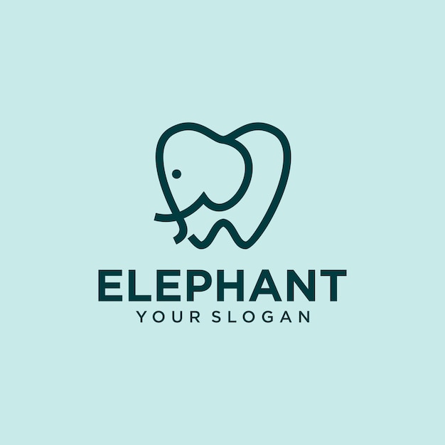 elephant logo design with teeth