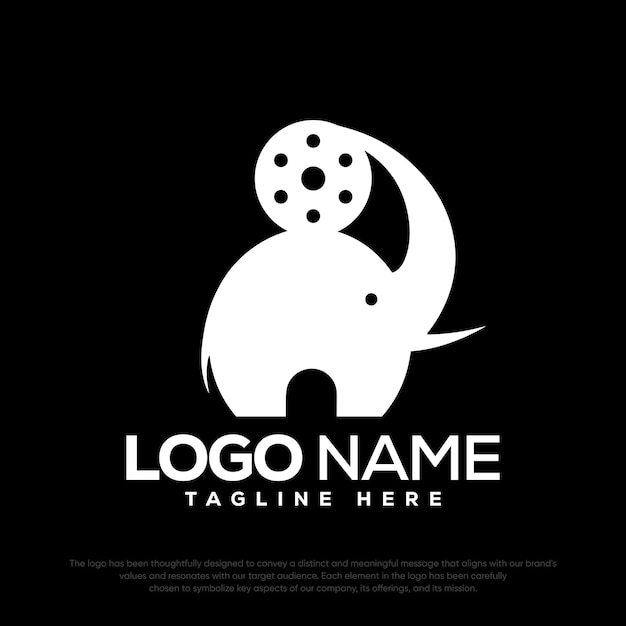 Elephant logo Film reel logo templete logo vector logo