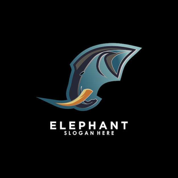 Elephant logo illustration design with creative concept premium vector