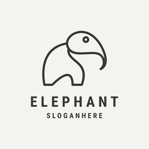 шаблон логотипа слона векторный иллюстрационный дизайн