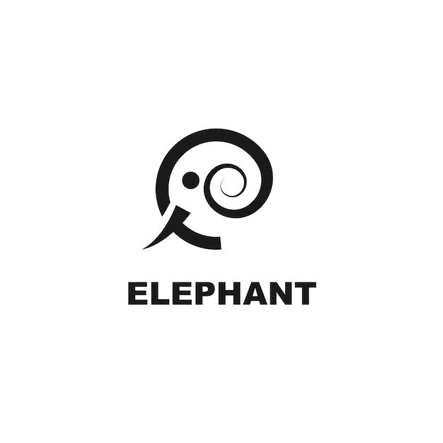 Vettore modello logo elefante