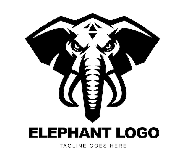 Vettore un logo dell'elefante che dice logo dell'elefante su di esso