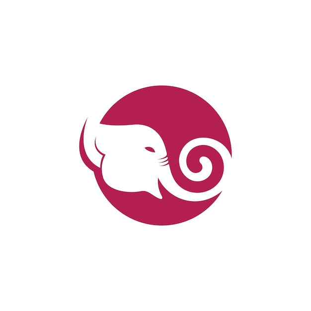 Disegno dell'illustrazione dell'icona di vettore del logo dell'elefante